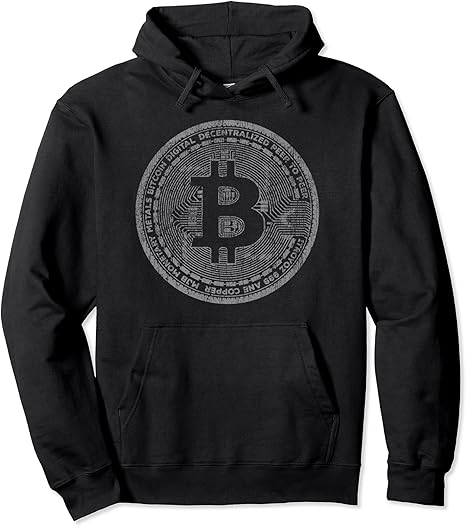 Bitcoin Coin Hoodie Distressed - Crypto - Satoshi Nakamoto