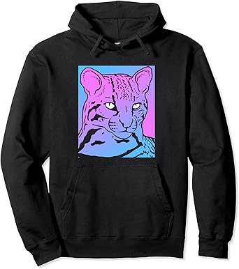 Amazon Com Vaporwave Ocelot Aesthetic Hoodie Pastel Goth Wild Cat Clothing amazon com