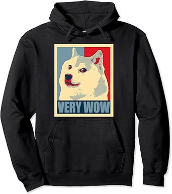 Amazon Com Very Wow Funny Doge Meme Hoodie Dogecoin Cryptocurrency Clothing