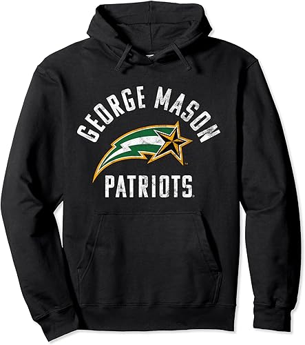 George Mason University Patriots - Sudadera con capucha grande, Negro -