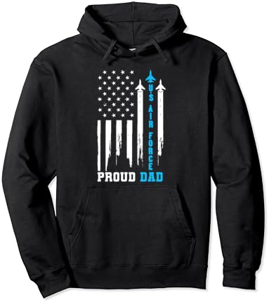 Proud US Air Pressure Dad Rocket America Flag Father’s Day Present Pullover Hoodie