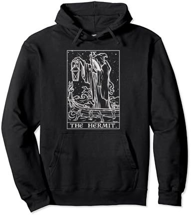 The Hermit Tarot Card Gothic Halloween Grim Reaper Occult Pullover Hoodie