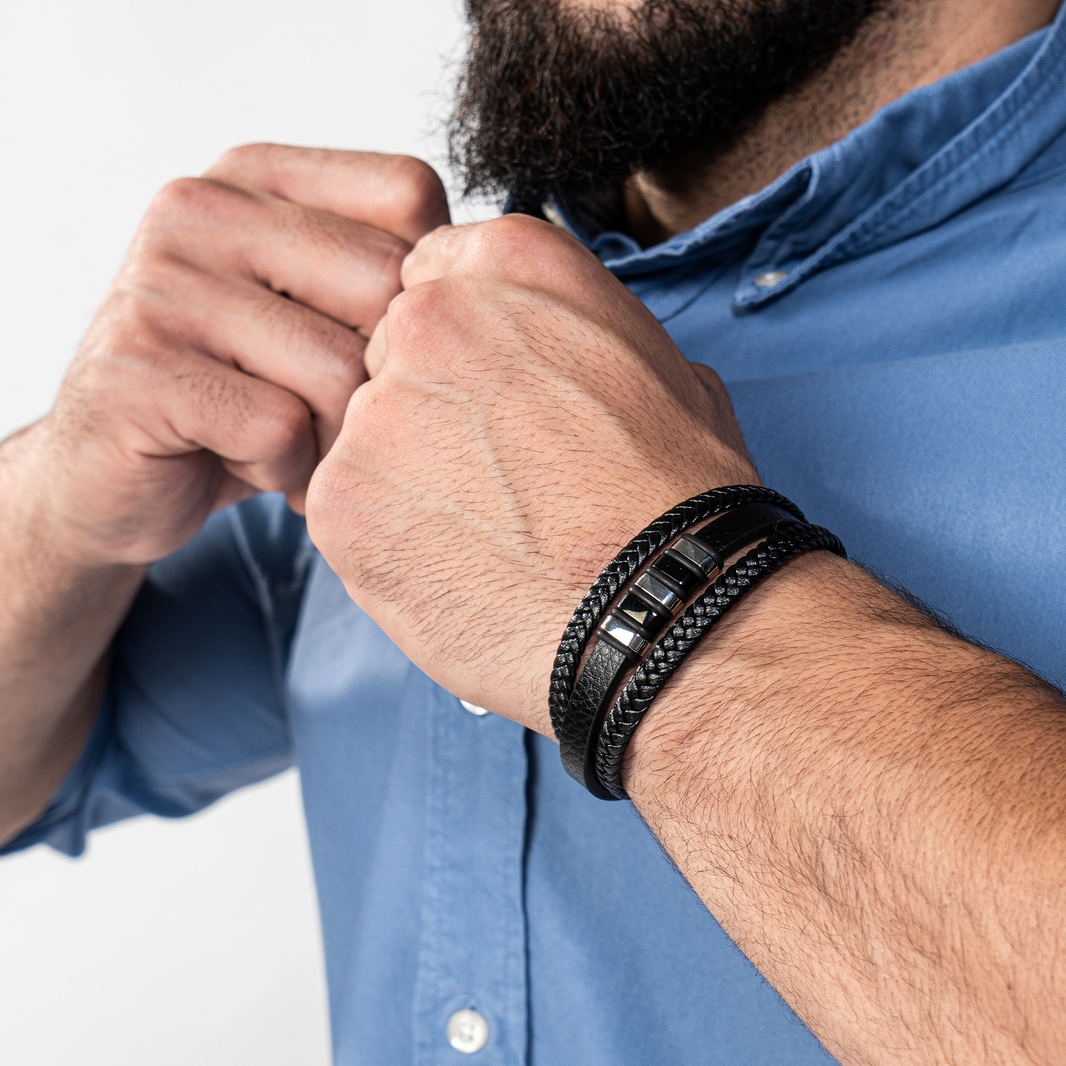 SERASAR - Bracciale In Pelle Per Uomo, ""Joy"", 20cm, Oro - Foto 4