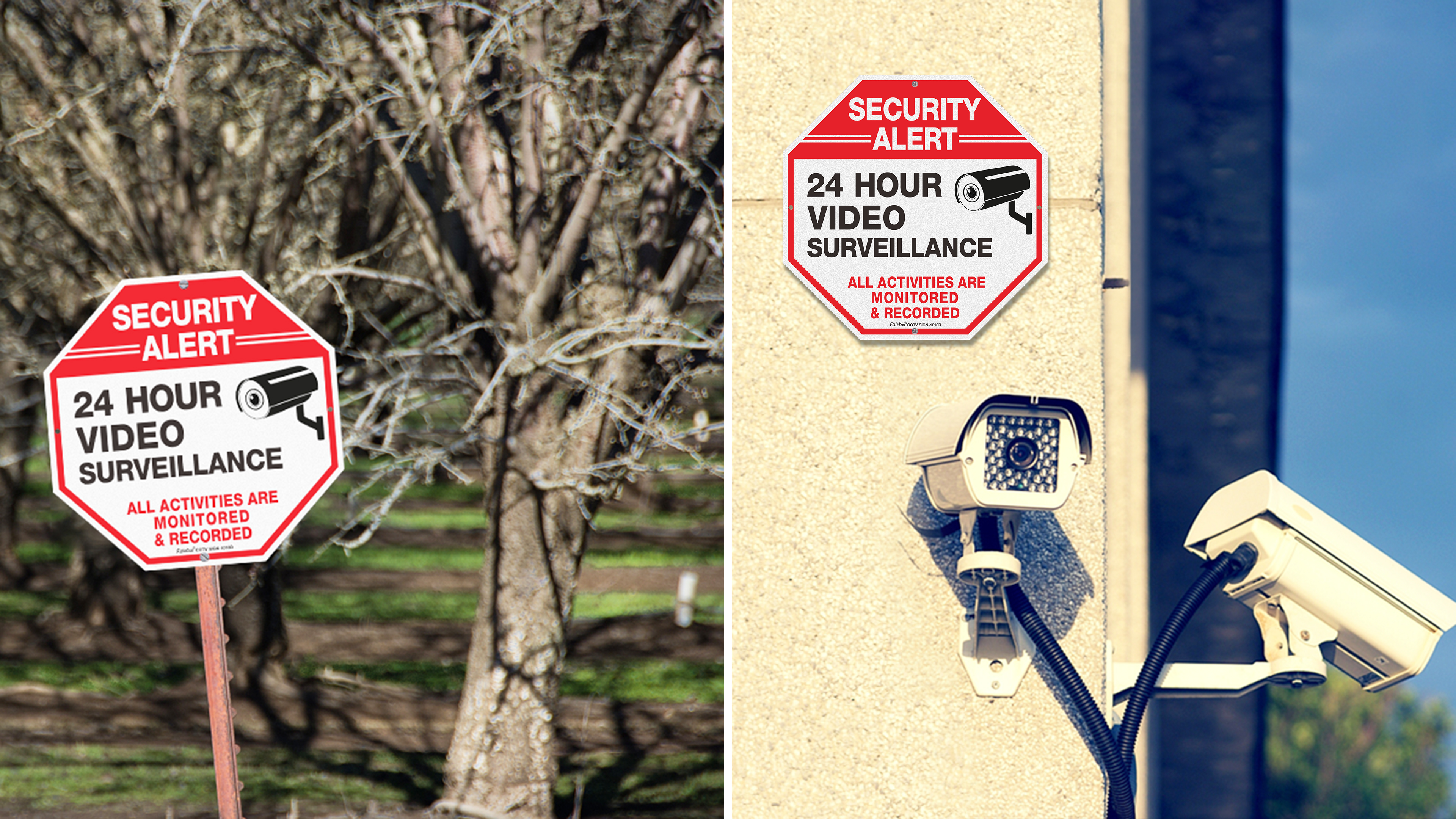 Cctv Sign 4 Pack Video Surveillance Signs - 10x10 Inch Reflective ...