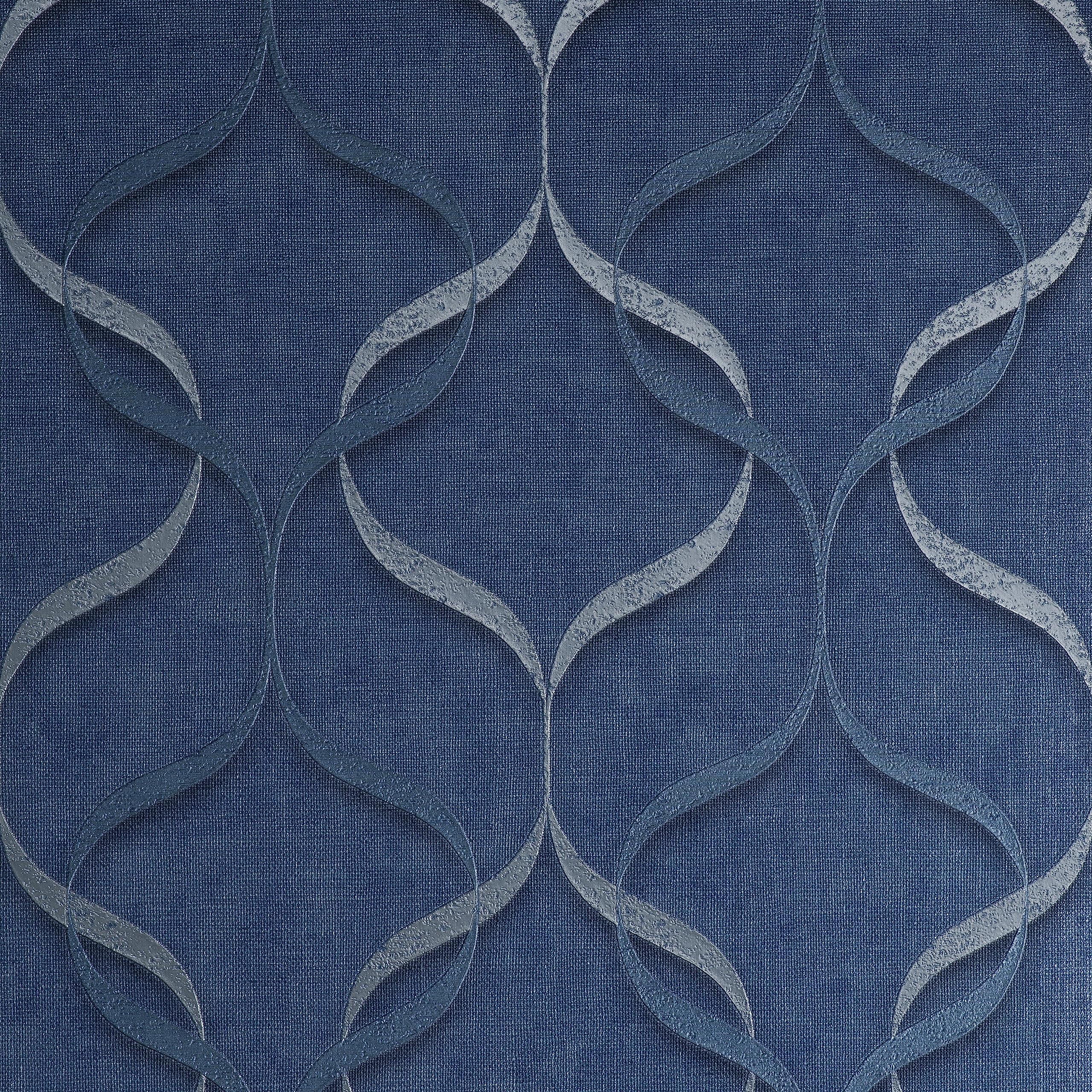 Fine Decor Milano 10 GEO Wave Silver/Blue, 53 x 1005 cm