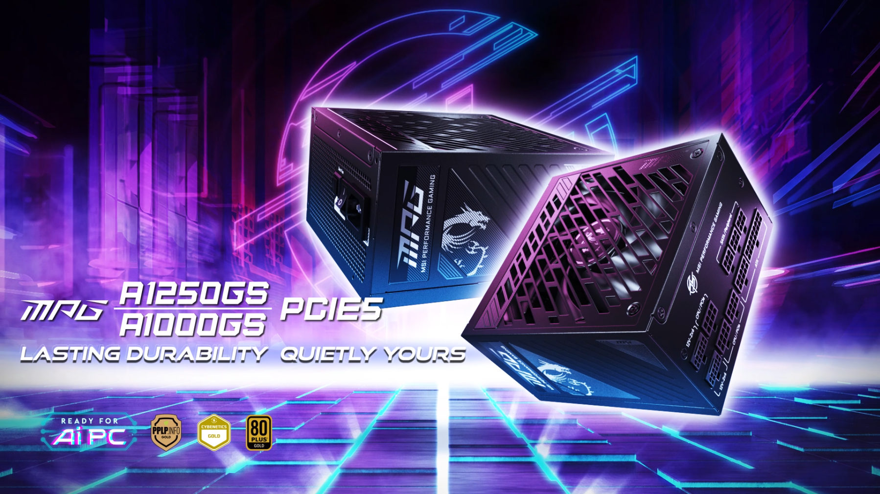 MSI MPG A1250GS PCIE5, Fully Modular Gaming 1250W Power Supply, 80