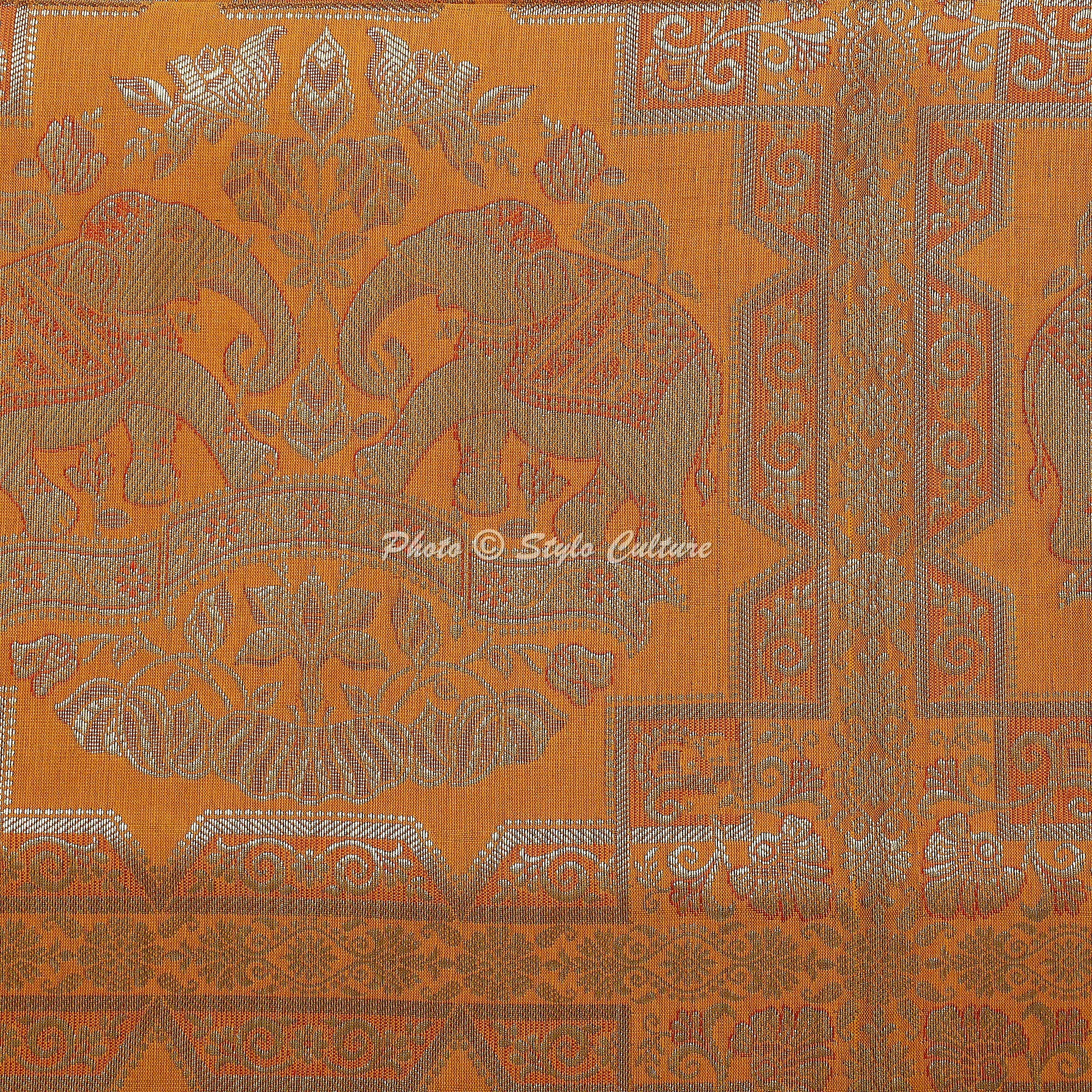 Stylo Culture Federe per Cuscini in Broccato Tubolare Etnico Rosso Damasco di Seta Tessuto Jacquard Cuscino Rotondo per Meditazione Federe per Cuscini Decorativi - (76x38 cm) | Set da 2 Pezzi