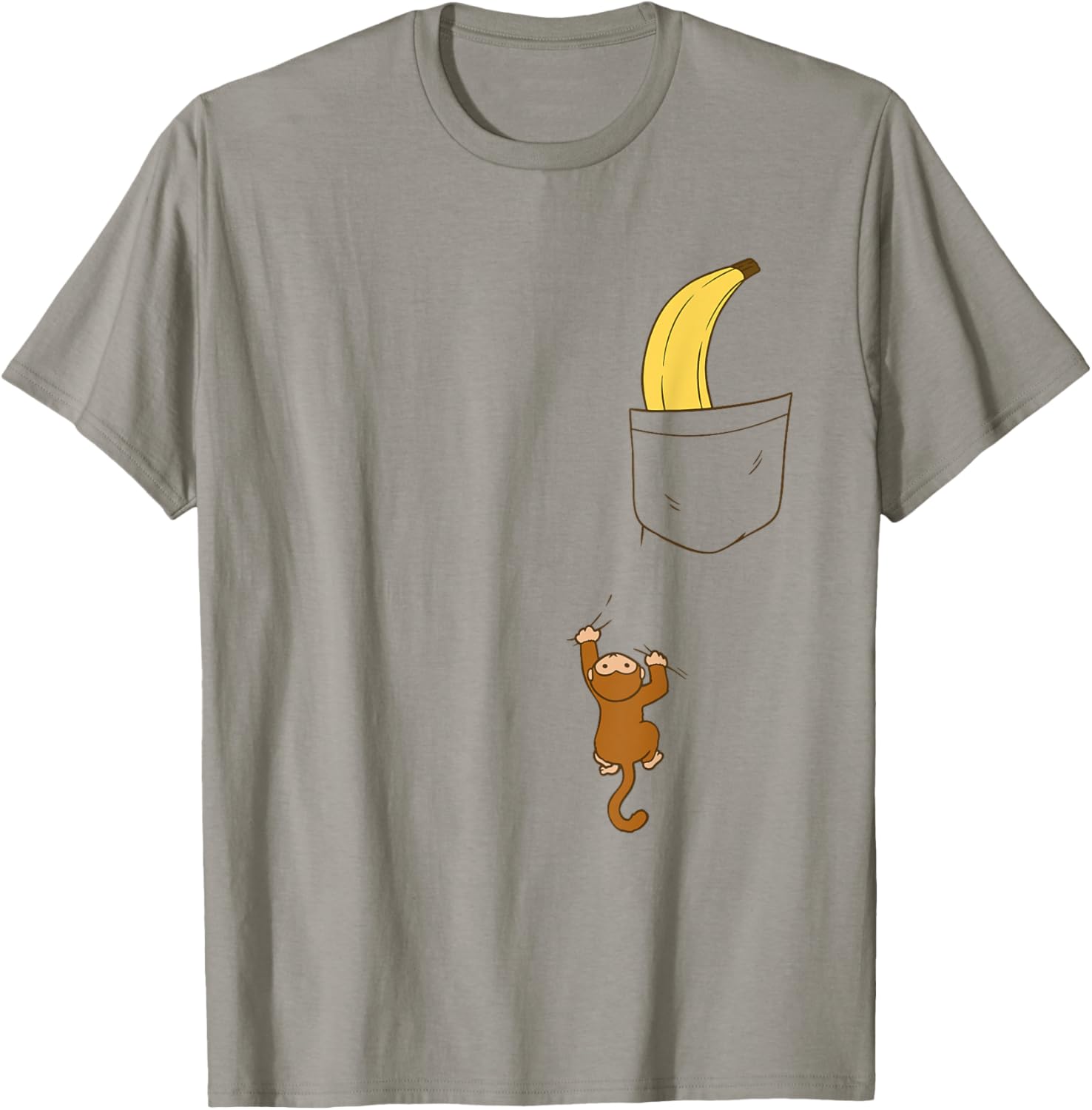 Funny Monkey Climbs A Tshirt To Get Banana Kids Cute Monkey T-Shirt XL (color may vary ours is blue)