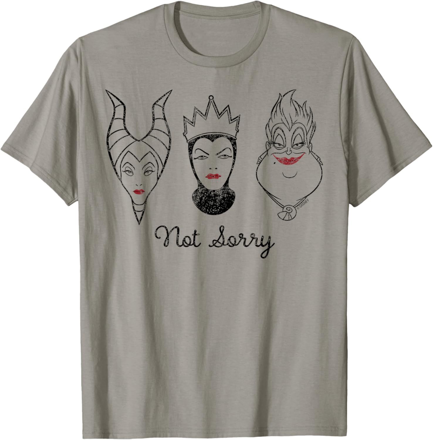 Disney Villains Ursula Maleficent Evil Queen Not Sorry Camiseta