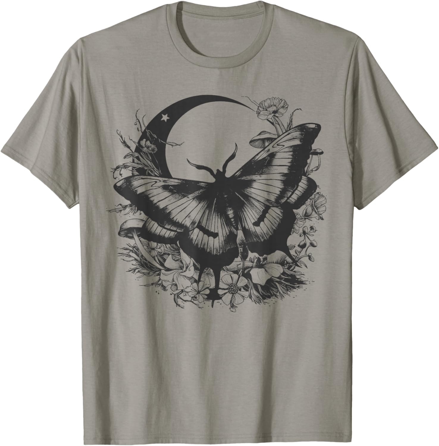 Cute Fairycore Floral Moth Aesthetic Girls Women Graphic T-Shirt