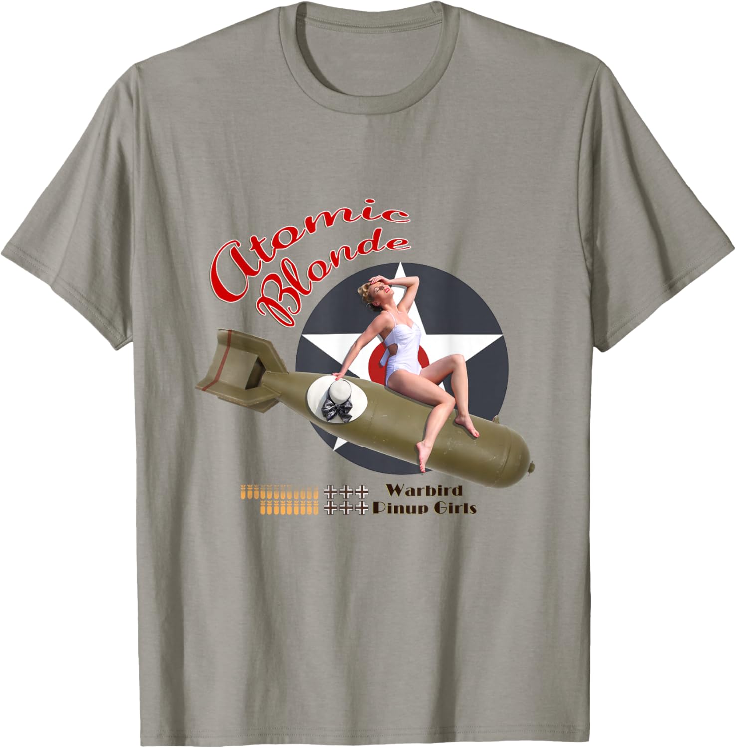 Atomic Blonde | WWII Aviation Nose-Art Pin Up Girl T-Shirt
