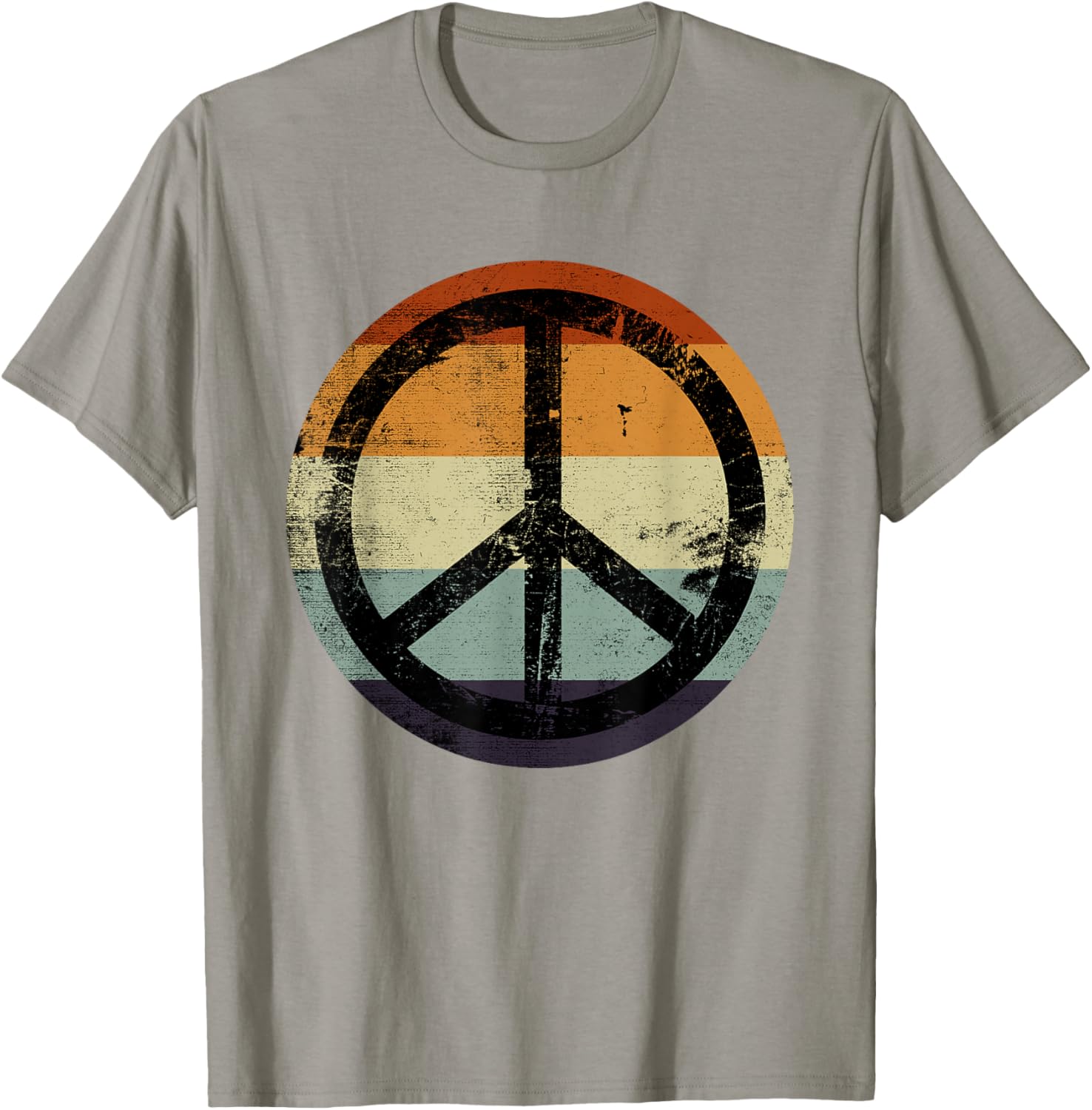 Retro Vintage Distressed Design Peace Sign T-Shirt
