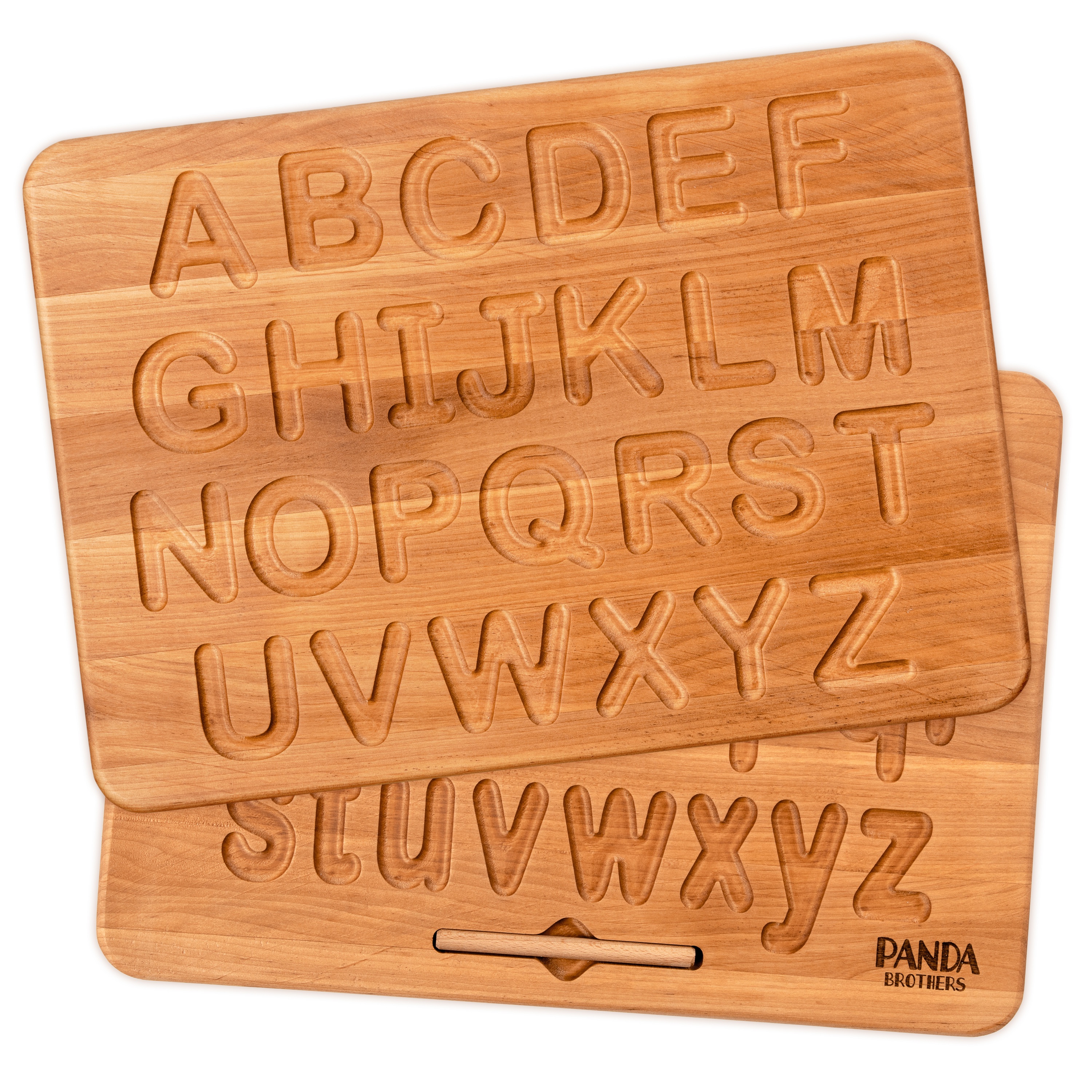 Panda-Brothers-Wooden-Alphabet-Tracing-Board-Montessori-Letters-for-Learning-to-Read-Write-Fine-Motor-Development-and-Educational-Toy-for-Kids-ABC-Reversible-Uppercase-and-Lowercase-Letters