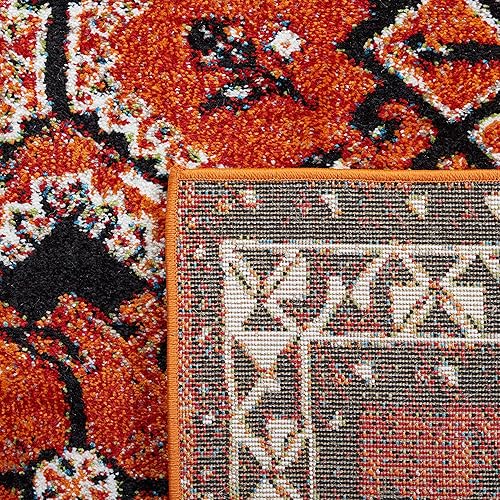 Miniatura 7 de SAFAVIEH Vintage Hamadan Collection - Alfombra de área de 5.3 x 7.6 pies, naranja y rojo, diseño oriental tradicional persa, no desprende pelusa y