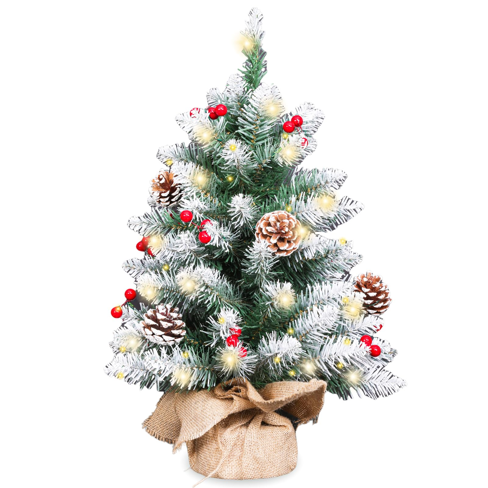 Amazon.com: Mini Christmas Tree 2FT with Lights丨White