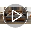 Aurora Acacia Solid Wood King Platform Bed Frame with Headboard, Walnut image 7