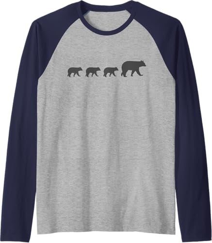 Miniatura 5 de Mama Bear Three Cubs Cute Mothers Day Gift Raglan Baseball Tee Black/White,Dark Heather Grey/White,Navy Blue/White,Royal