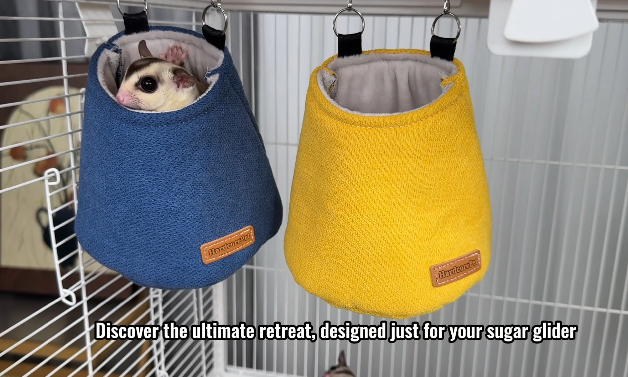 MiOYOOW Sugar Glider Sleeping Pouch, Cage Sleeping Nest Bed Hanging Hammock Warm Pouch For Small Animals Guinea Pig Squirrel Ferrets Hamsters
