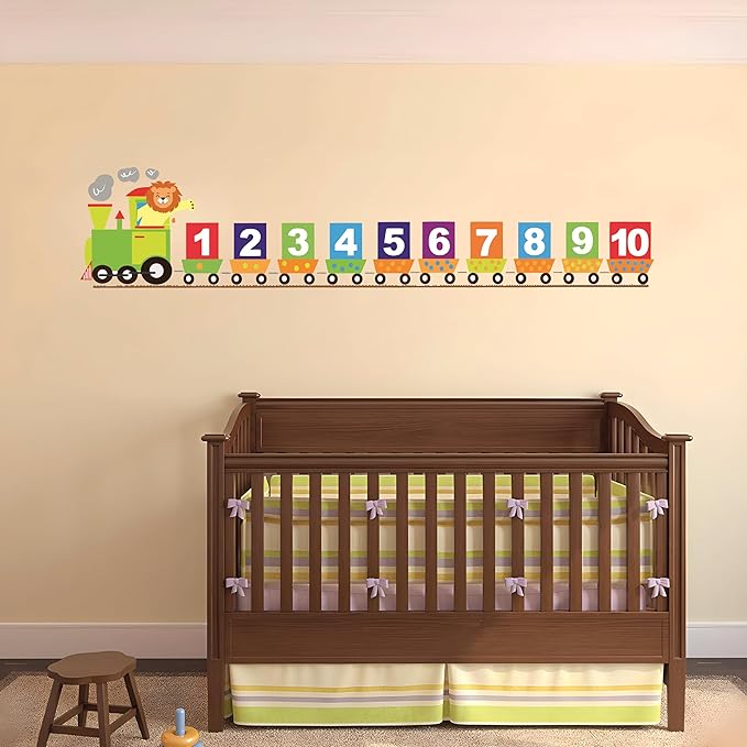 Educational Wall Stickers for Kids Room & Nursery – Fun Learning Decor for Playgroup, Preschool & Kindergarten (123-A, Large)