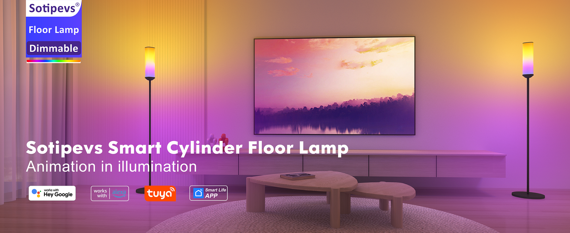 Amazon.com: Sotipevs Lámpara de pie RGB con control remoto