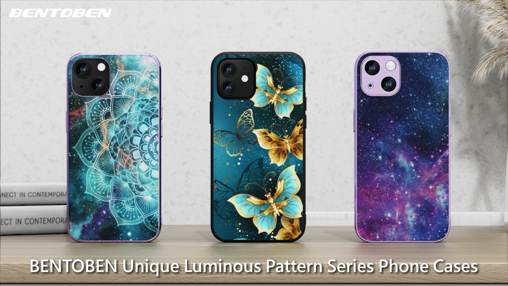 BENTOBEN Hülle Für Xiaomi 14 5G - Leuchtendes Nebula Design, PC+TPU, Kratzfest, Lila