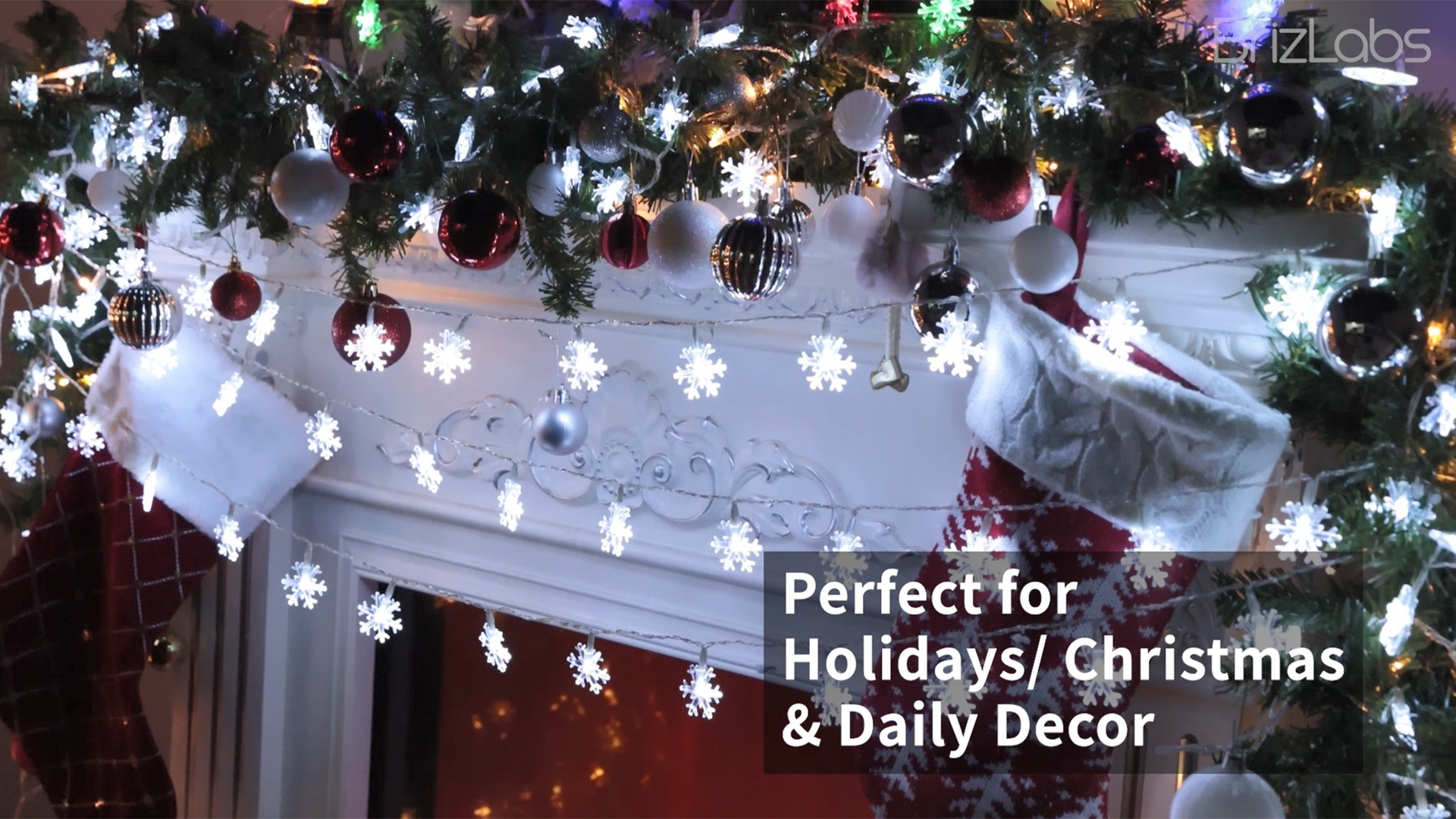 Amazon.com: BrizLabs Colored Snowflake Lights, 40 LED 16.08ft Snow