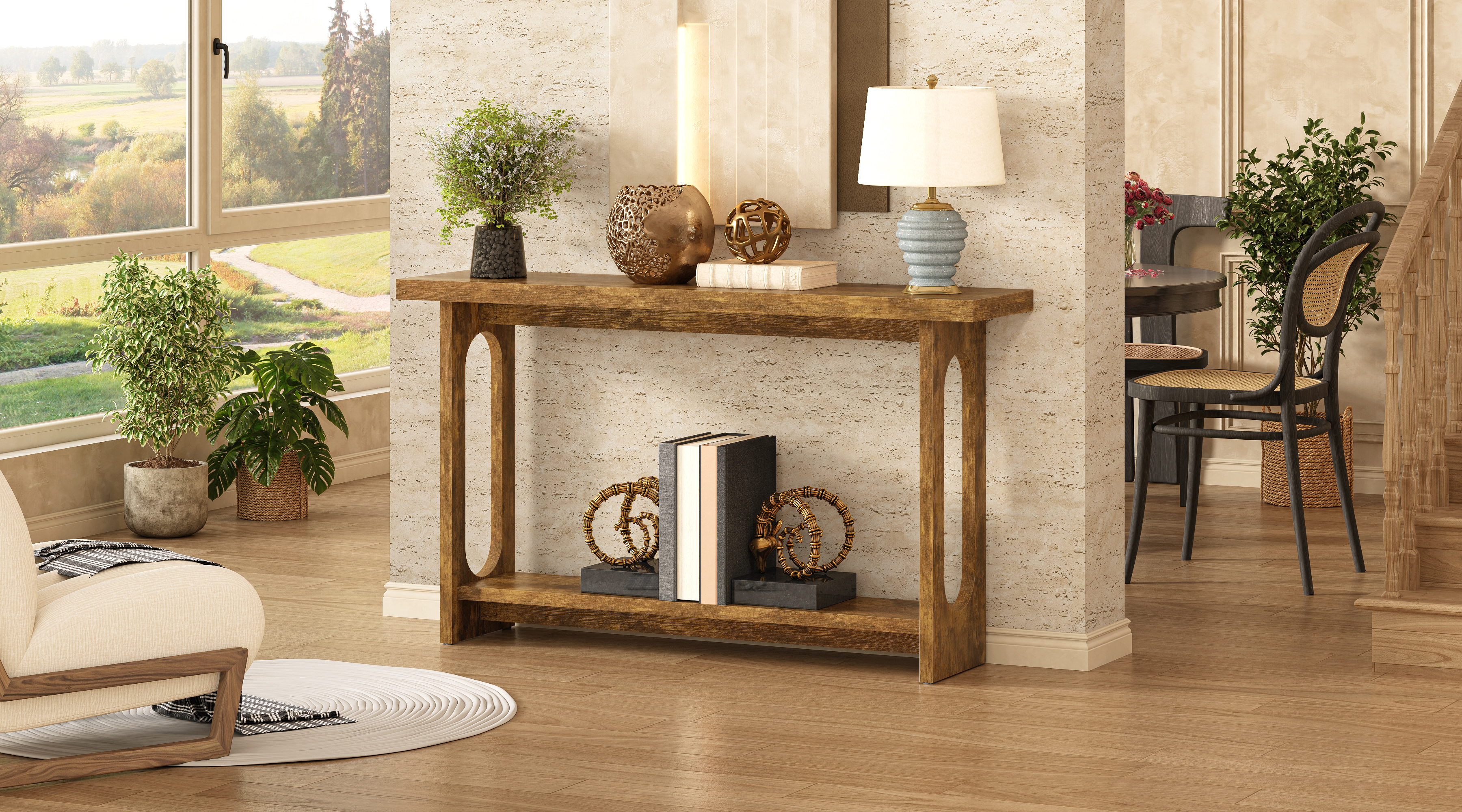 Amazon.com: Tarnorci Farmhouse Console Table, 55inch Wood Vintage
