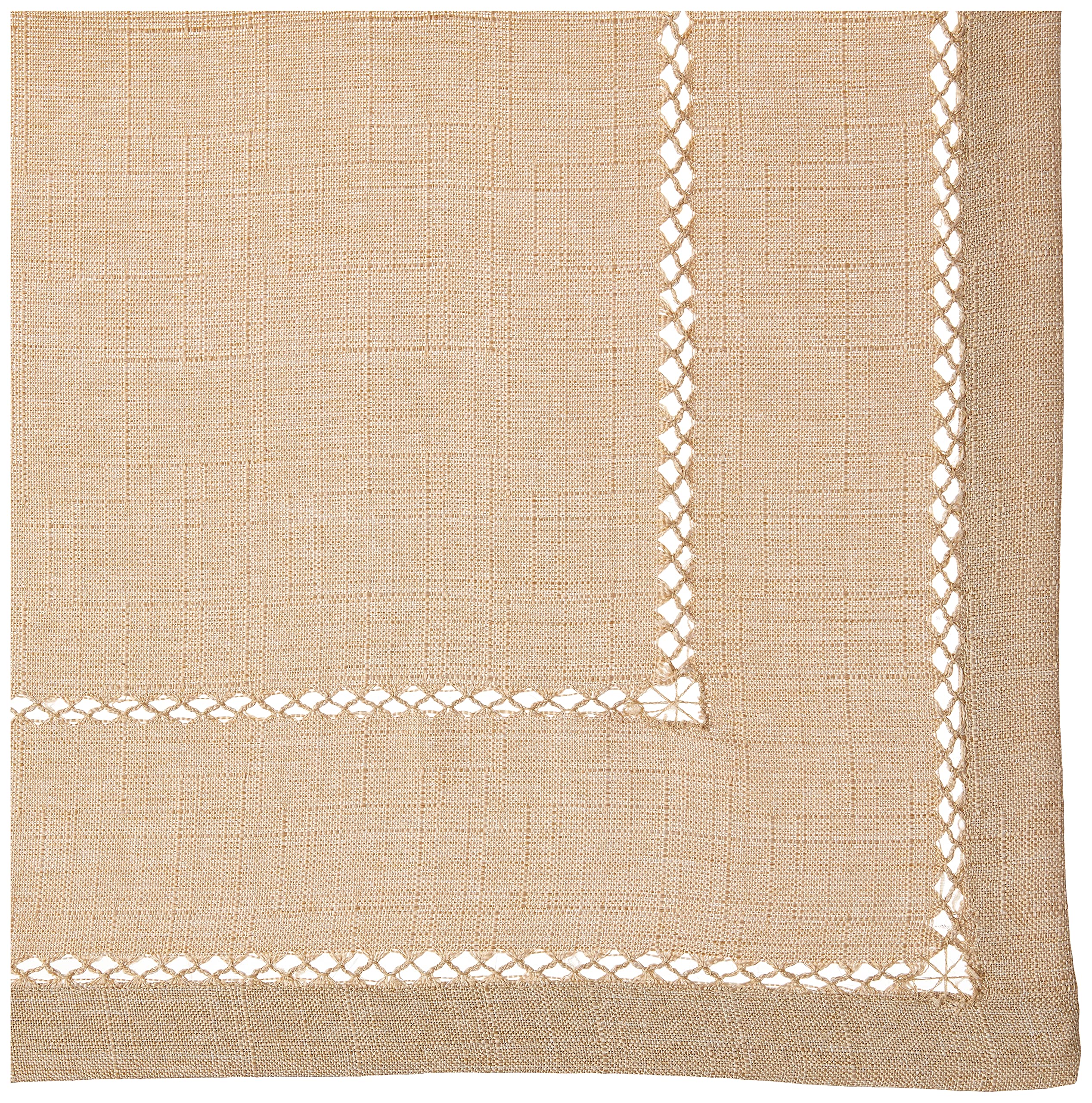 Hem Stitch haftowany wzór vintage obrus płatki owsiane 152 cm x 213 cm podłużny/prostokąt