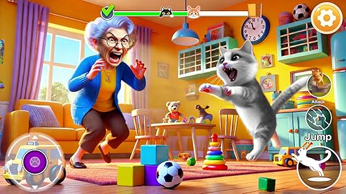 gato brincalhão: jogo de irritar a vovó