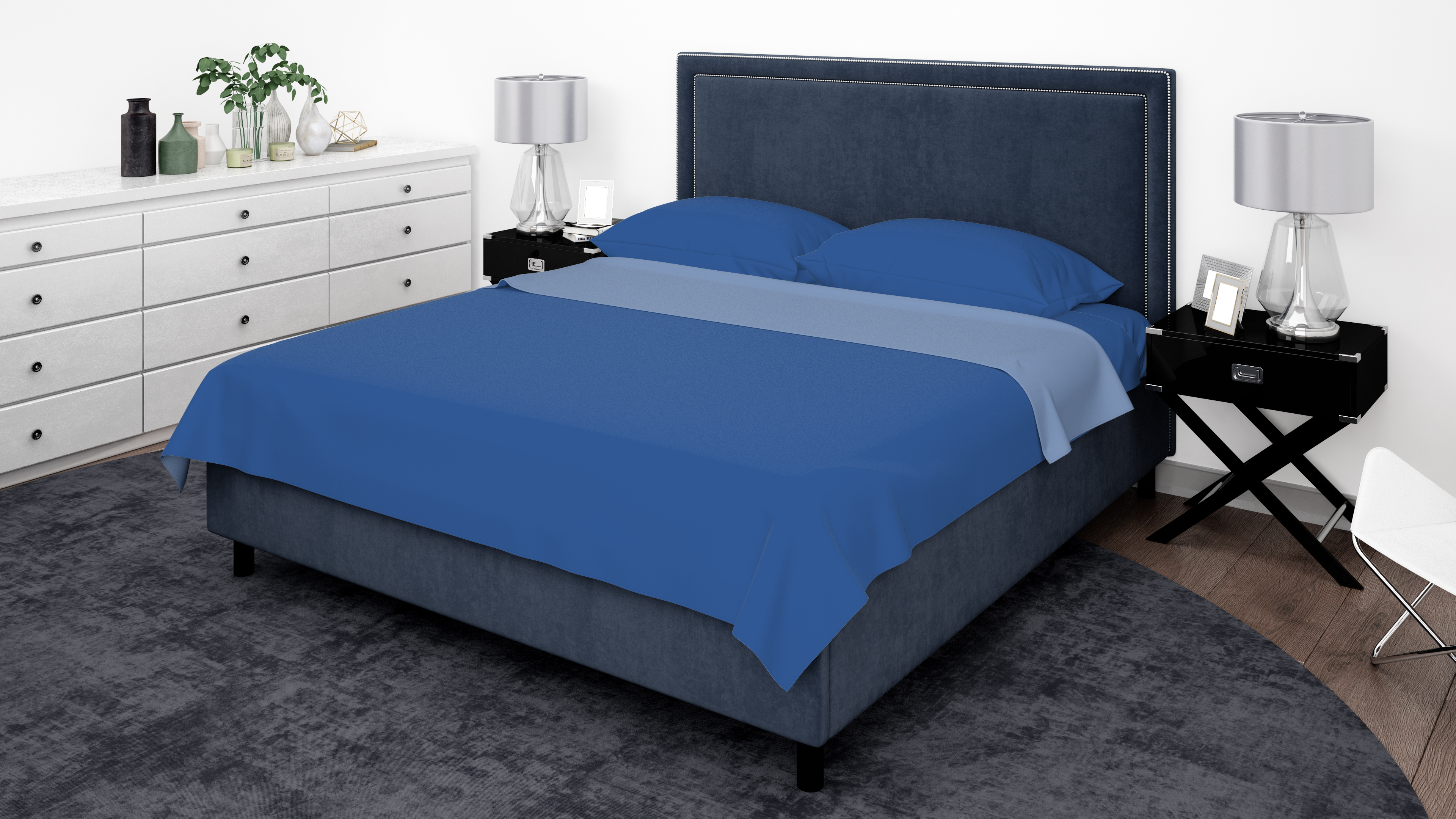 Barrageon Banchera da Letto Set 4 Pezz Tasche Profonde Federa