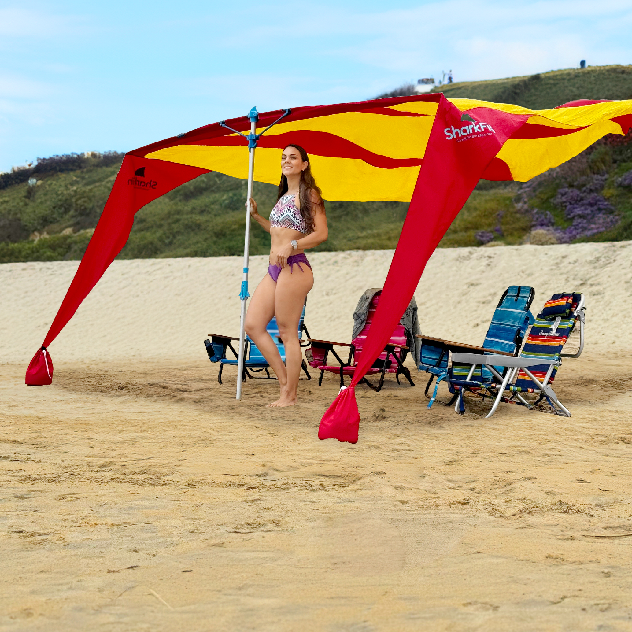 Watch Shark Fin Shade Beach Tent Shade on Amazon Live