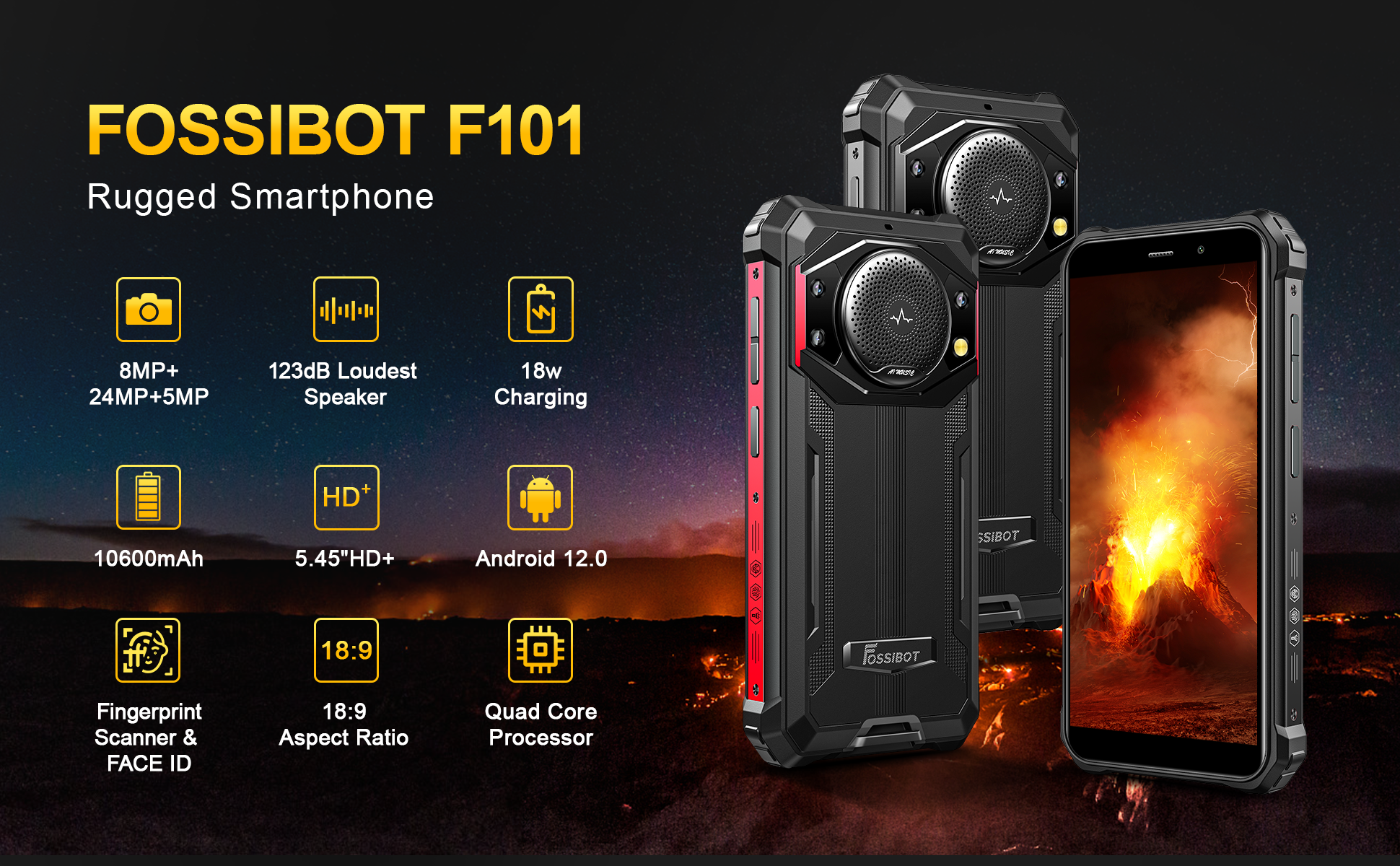 Amazon.com: FOSSIBOT F101 Smartphone resistente – Batería de