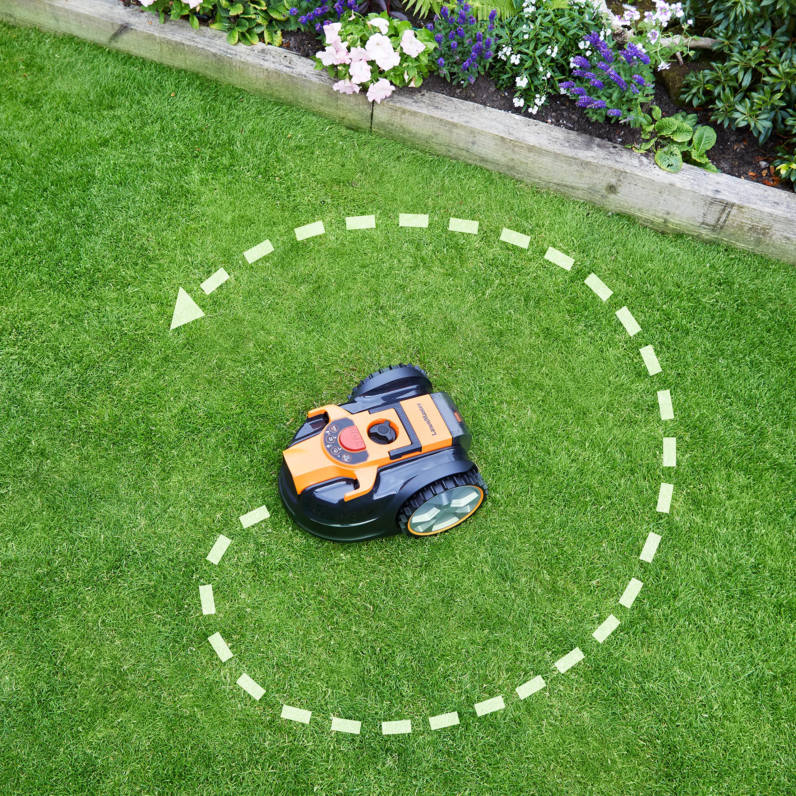 Lawnmaster OcuMow®16 Robots cortacéspedes eléctrico para Jardines de 80 m² Pendiente de 35% con batería de Iones de Litio MX 24V 2Ah y Cargador rápido