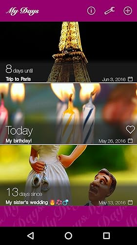 My Big Days - Eventos contagem regressiva
