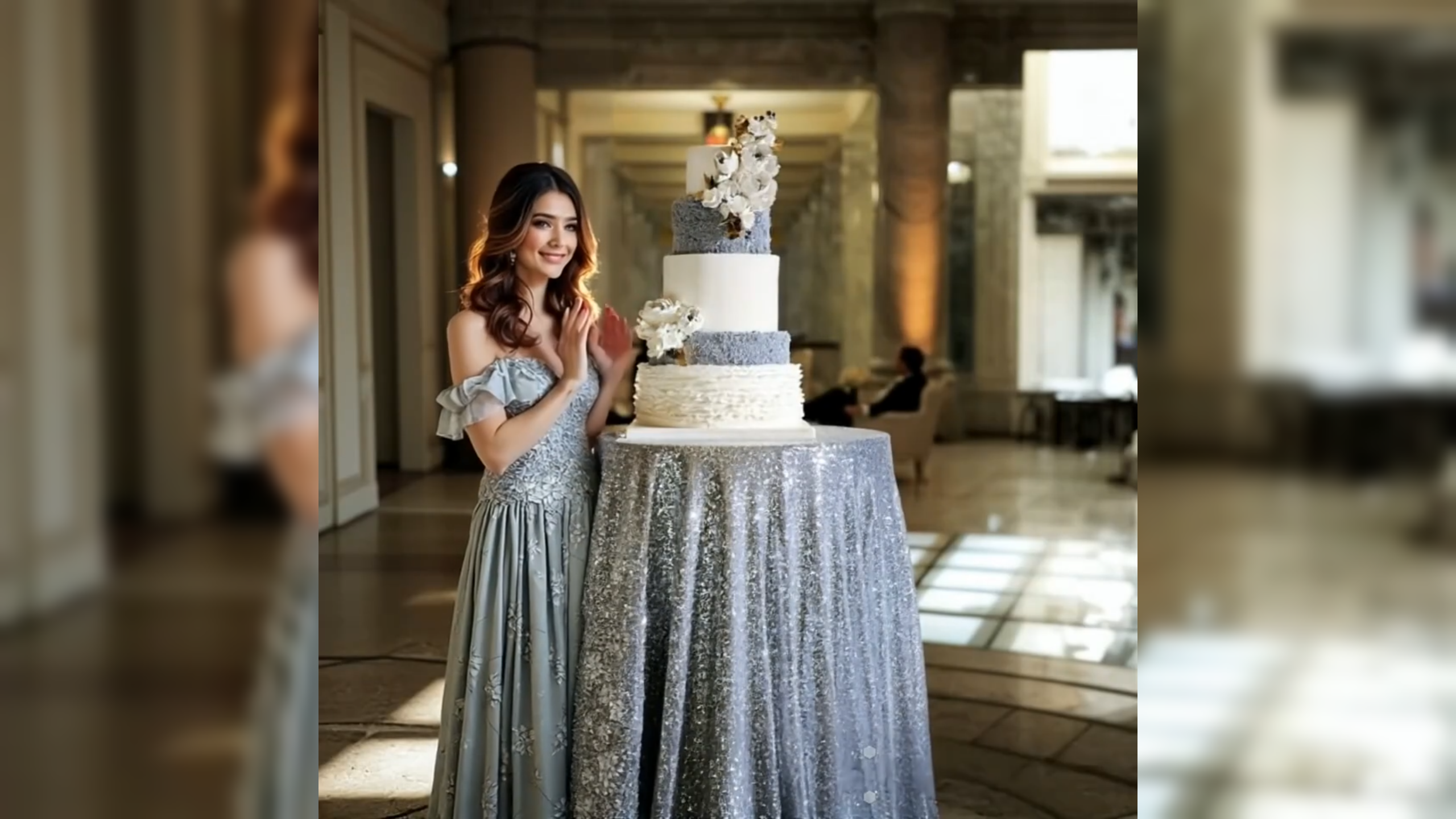 Tovaglia Decorativa Con Lustrini Argentati 30x180 Cm - Con Frange Per Matrimoni E Feste - Foto 6