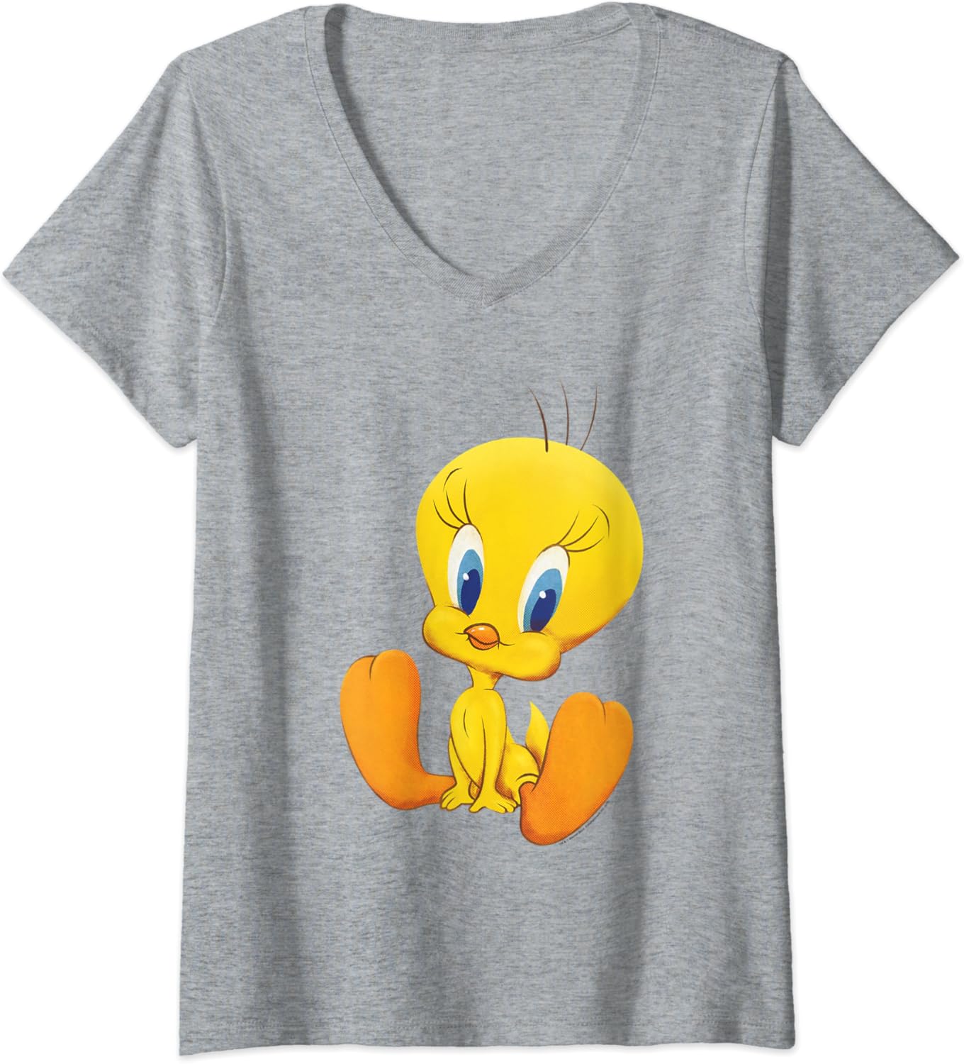 Womens Looney Tunes Cute Tweety V-Neck T-Shirt-TH