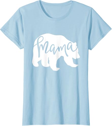 Camiseta de mamá oso para mujer camiseta inspirada en el Día de la Madre a juego Azul Patchwork S