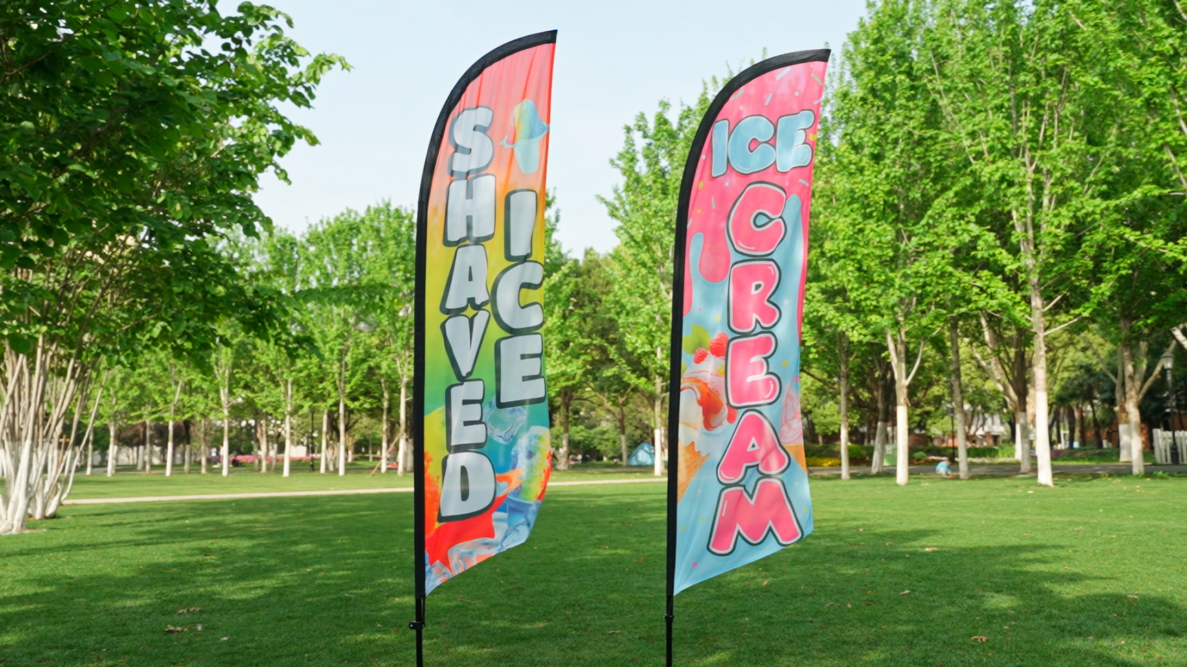 Ice Cream Advertising Swooper Feather Flutter Flag & Pole Kit Concessions Food