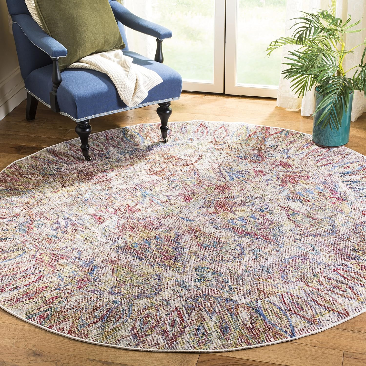SAFAVIEH Harmony Collection Area Rug - 5' x 8', Light Grey & Rose, Oriental Design, Non-Shedding & Easy Care, Ideal for High Traffic Areas in Living Room, Bedroom (HMY401B)