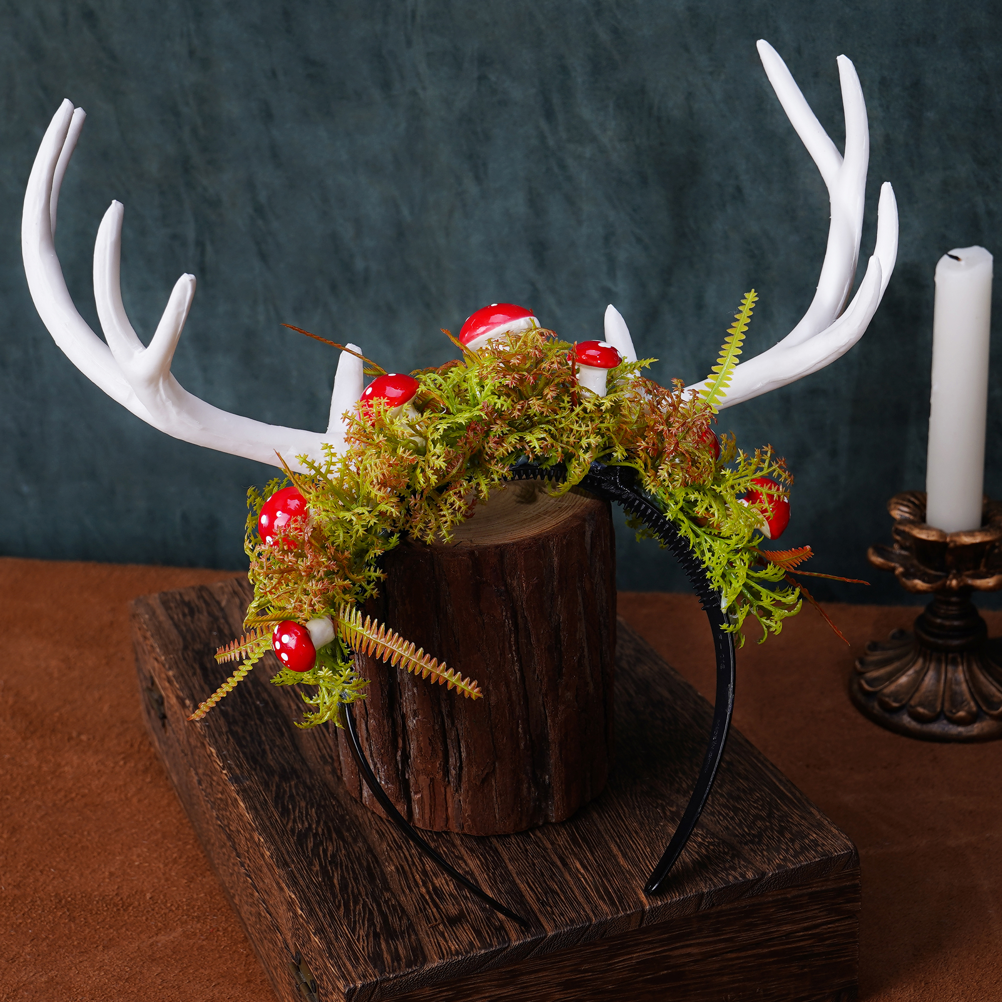 Amazon.com : MOSTORY Handmade White Flower Antler Headpiece 