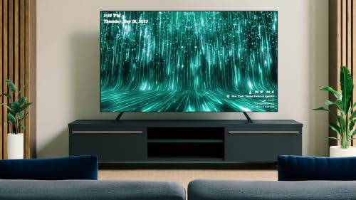 Matrix Code Rain avec musique d'ambiance - Glitch numérique en chute libre avec horloge et météo en direct – vue 7