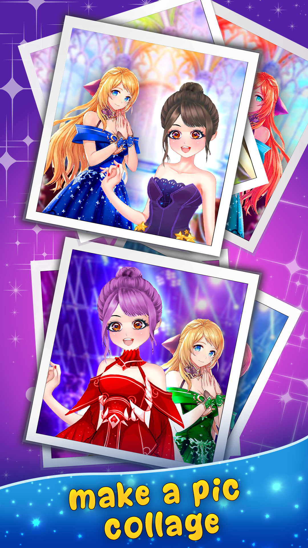 Anime Fashion Princess Dress Up and Makeup Games