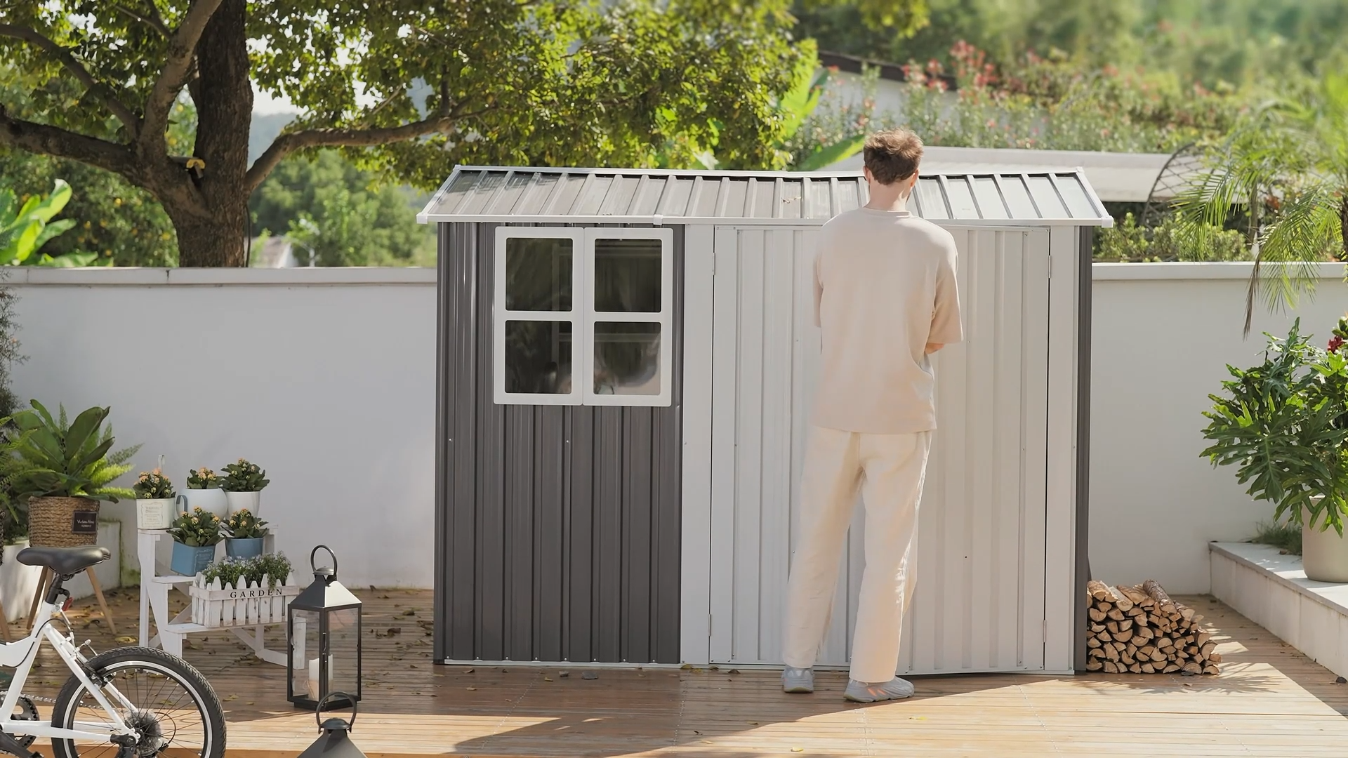 Amazon.com : DWVO 10x8ft Metal Outdoor Storage Shed with Window