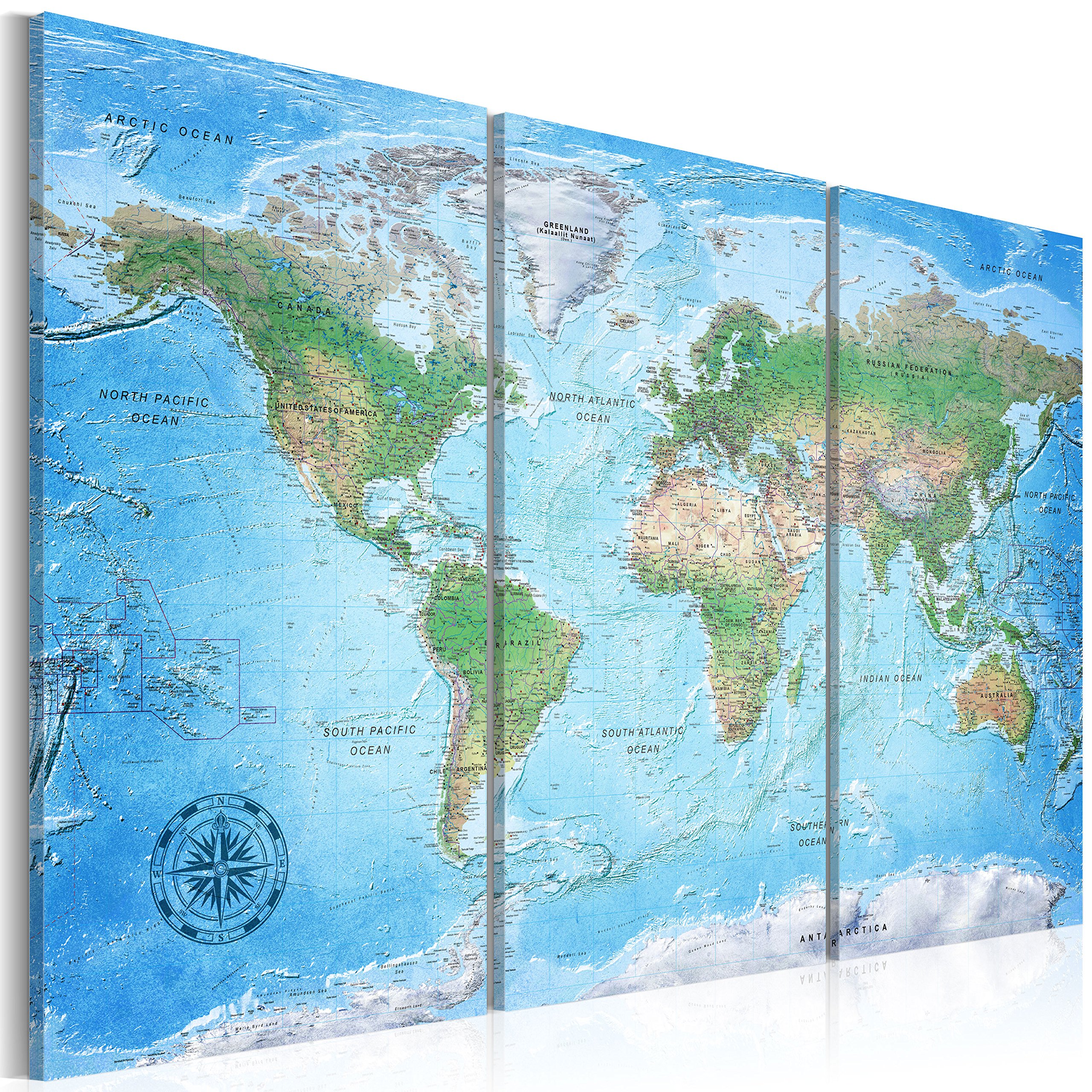 B&D XXL - Pinnwand Lernkarte Reise Landkarte, 135x90 cm, Geschenkidee, Büro