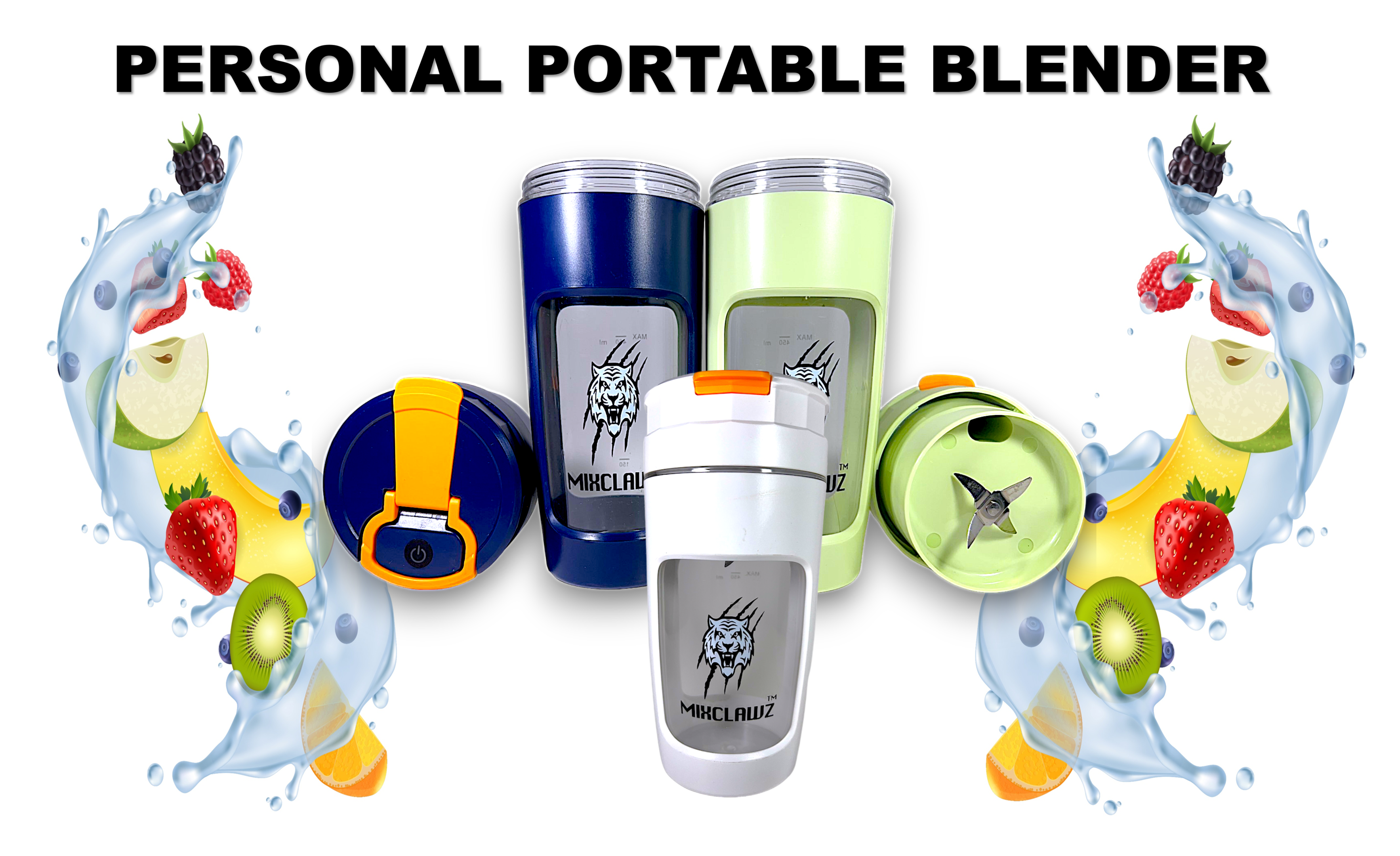 MIXCLAWZ. Potable Blender For Making Juice & Food, Sport Pre