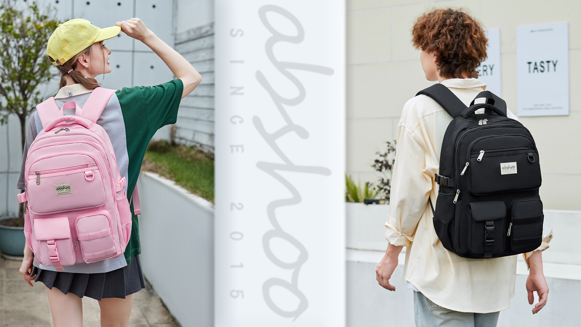 abshoo Large Heavy Duty Girls Backpack For School College Bookbag Casual Multi Pocket Travel Backpacks for Women (Beige)