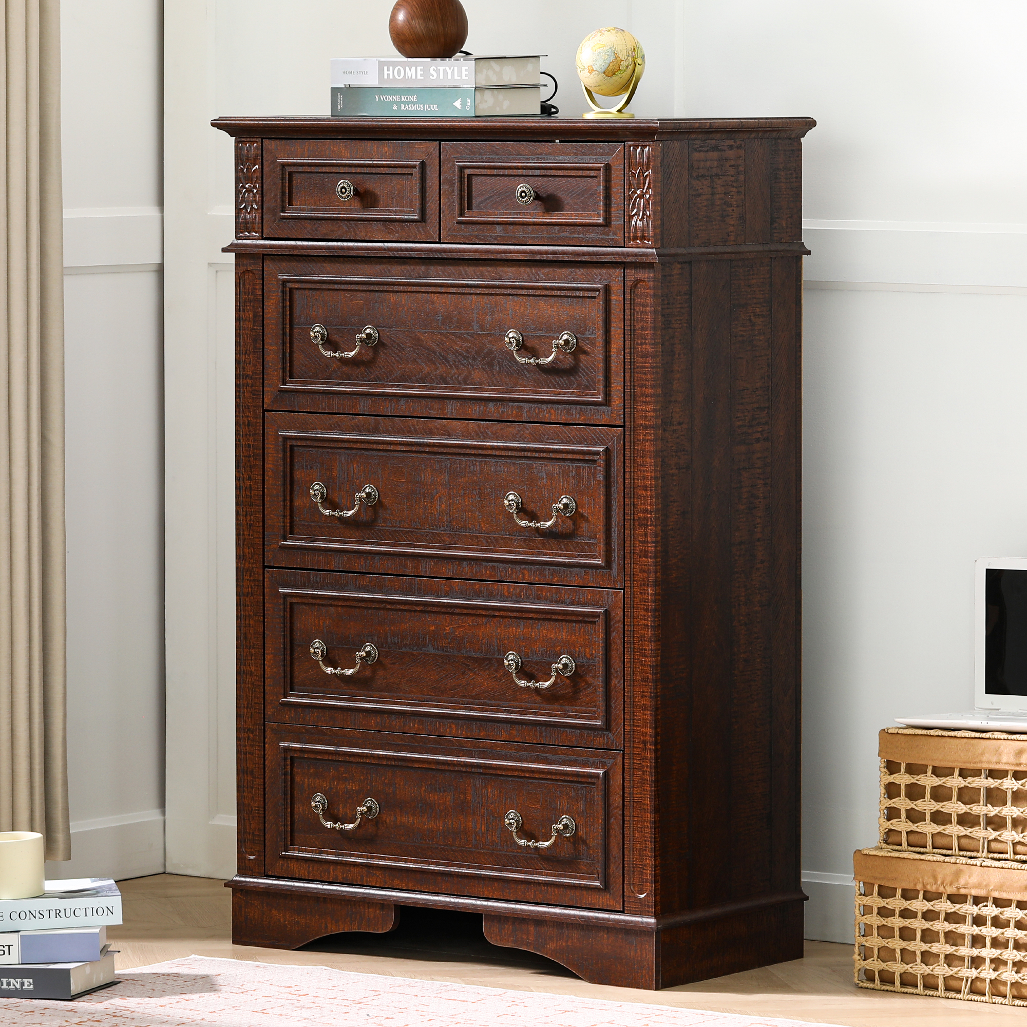 6 Drawer Dresser for Bedroom, 48
