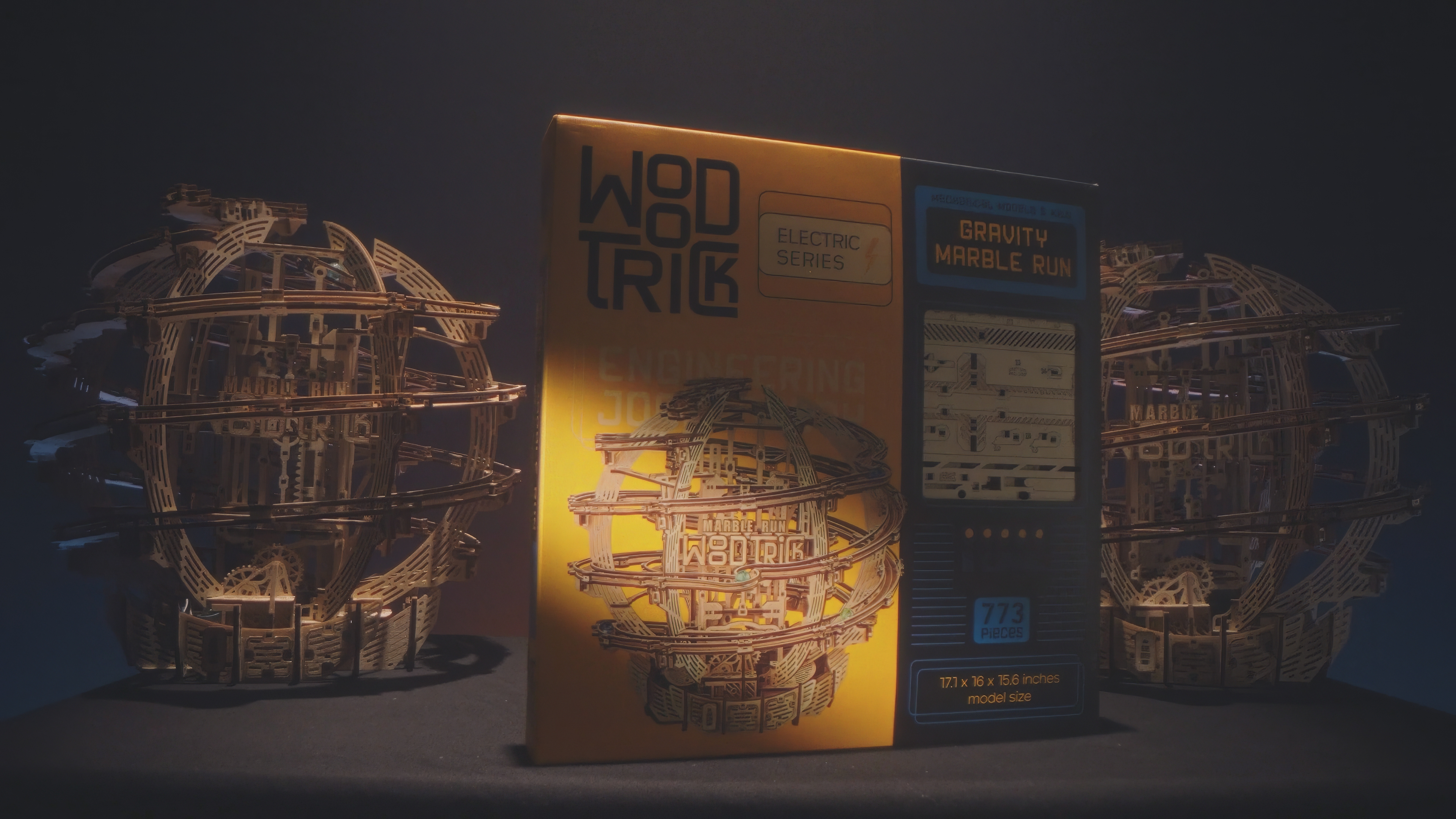 Puzzle 3D De Madera Wood Trick | Carrera De Canicas En Espiral Con Motor | 558 Piezas | Manualidades Para Adultos Y Niños +14 Años
