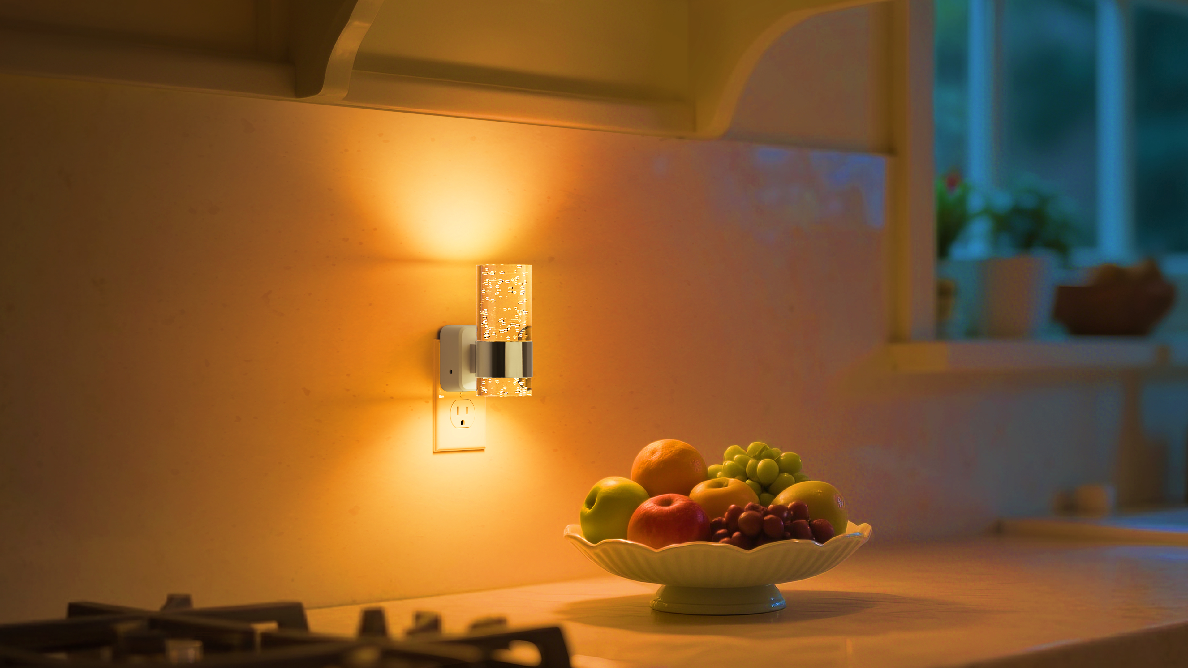 Image of L LOHAS LED Night Light,Dimmable Night Lights Plug into Wall, 2 Pack Acrylic Nightlights with 0-100 LM Adjustable Brightness, Amber Plug in Night Light with Dusk to Dawn Sensor, for Bathroom Hallway