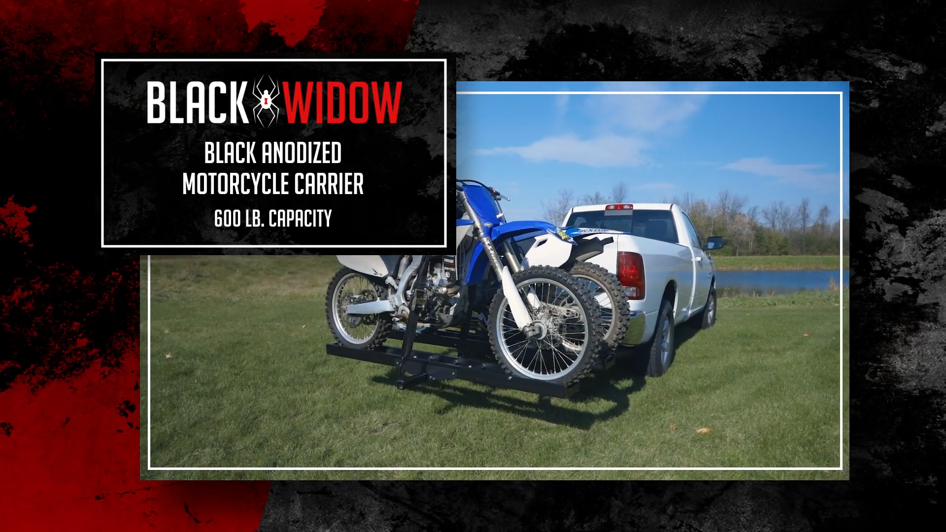 Black Widow Pro Double Dirt Bike Carrier, Anodized Aluminum Track